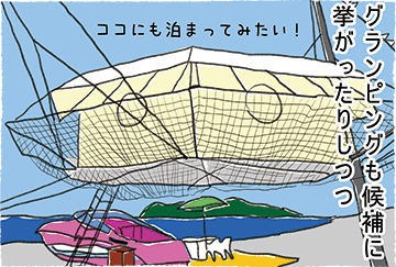 グランピングも候補に挙がったりしつつ