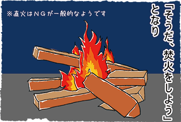 「そうだ、焚火をしよう」となり